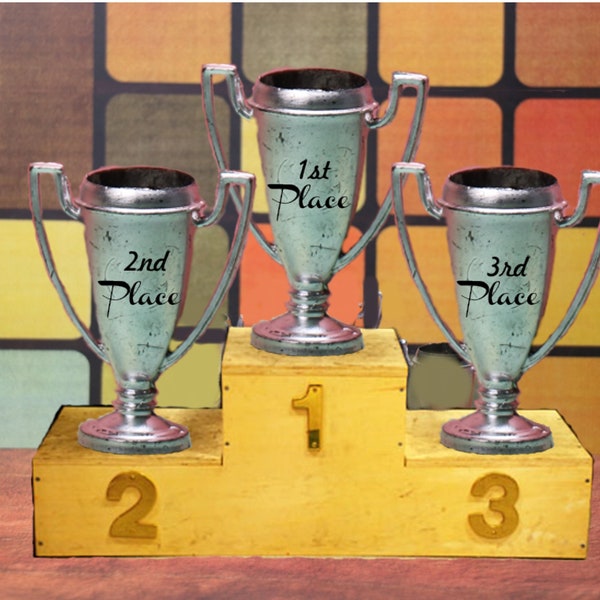 1 Vintage Miniature Blank Plastic Trophy Cup