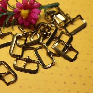 5 Vintage Miniature Brass Buckles