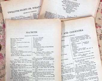 Antique 1911 Shakespeare Play Pages - Number of Pages Varies