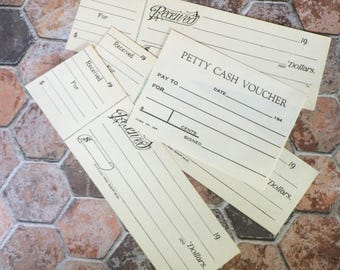 6 Pieces Vintage Receipts and Vouchers