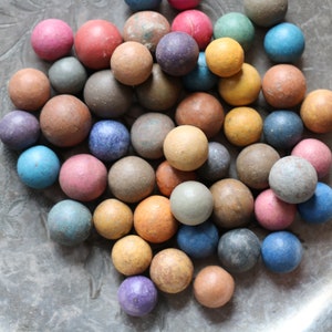 3 Antique German Made Clay Marbles