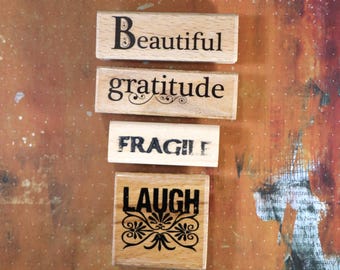1 Wood Mounted Rubber Stamp Word