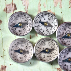 1 Vintage Metal Toy Compass from Japan