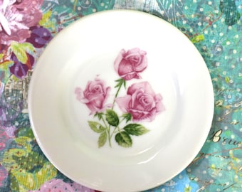 1 Vintage 4-Inch Rose Dish from Japan