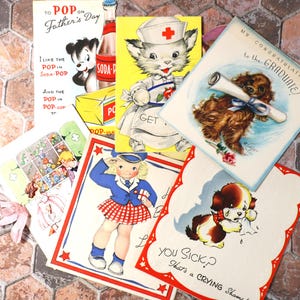 1 vintage wenskaart uit de jaren 1930-1950 - gebruikt en ongebruikt
