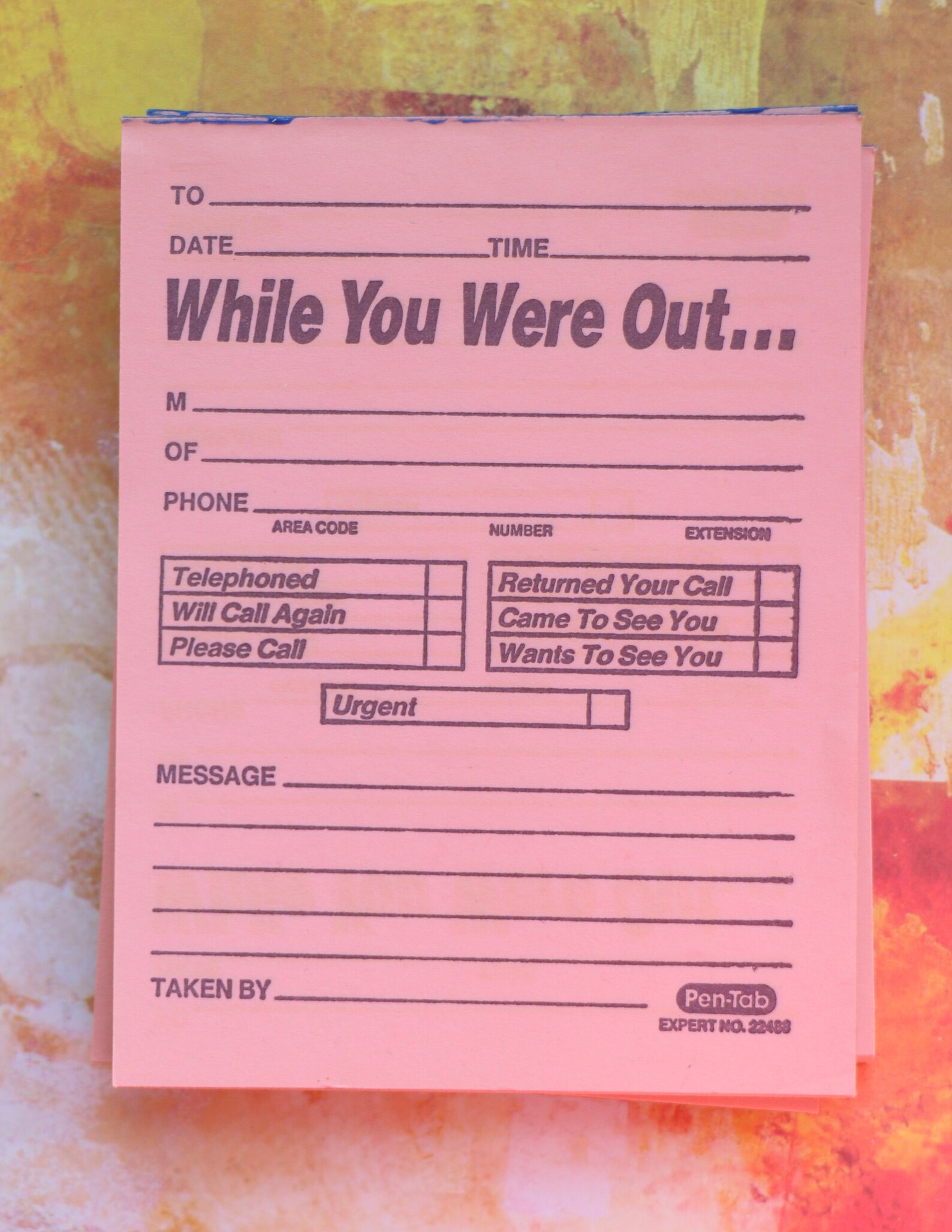1 Vintage Pink Paper Phone Message Pad Etsy