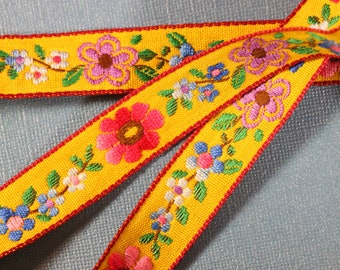 1 Yard Embroidered Ribbon Trim