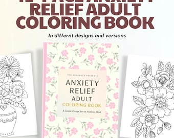 Adult Coloring Book for Stress Relief| 41 Floral Botanical Pages, flowers,bouquets | printable PDF | Canva Editable PDF | Instant download