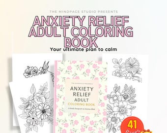 Libro da colorare per adulti antistress / 41 pagine floreali e botaniche, fiori, bouquet / PDF stampabile / PDF modificabile con Canva / Download immediato