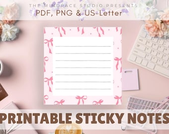 Páginas de notas florales imprimibles / 6 diseños rayados y en blanco / Tamaño A4 (carta estadounidense) / Insertos para agendas y planificadores / Descarga instantánea en PDF y PNG
