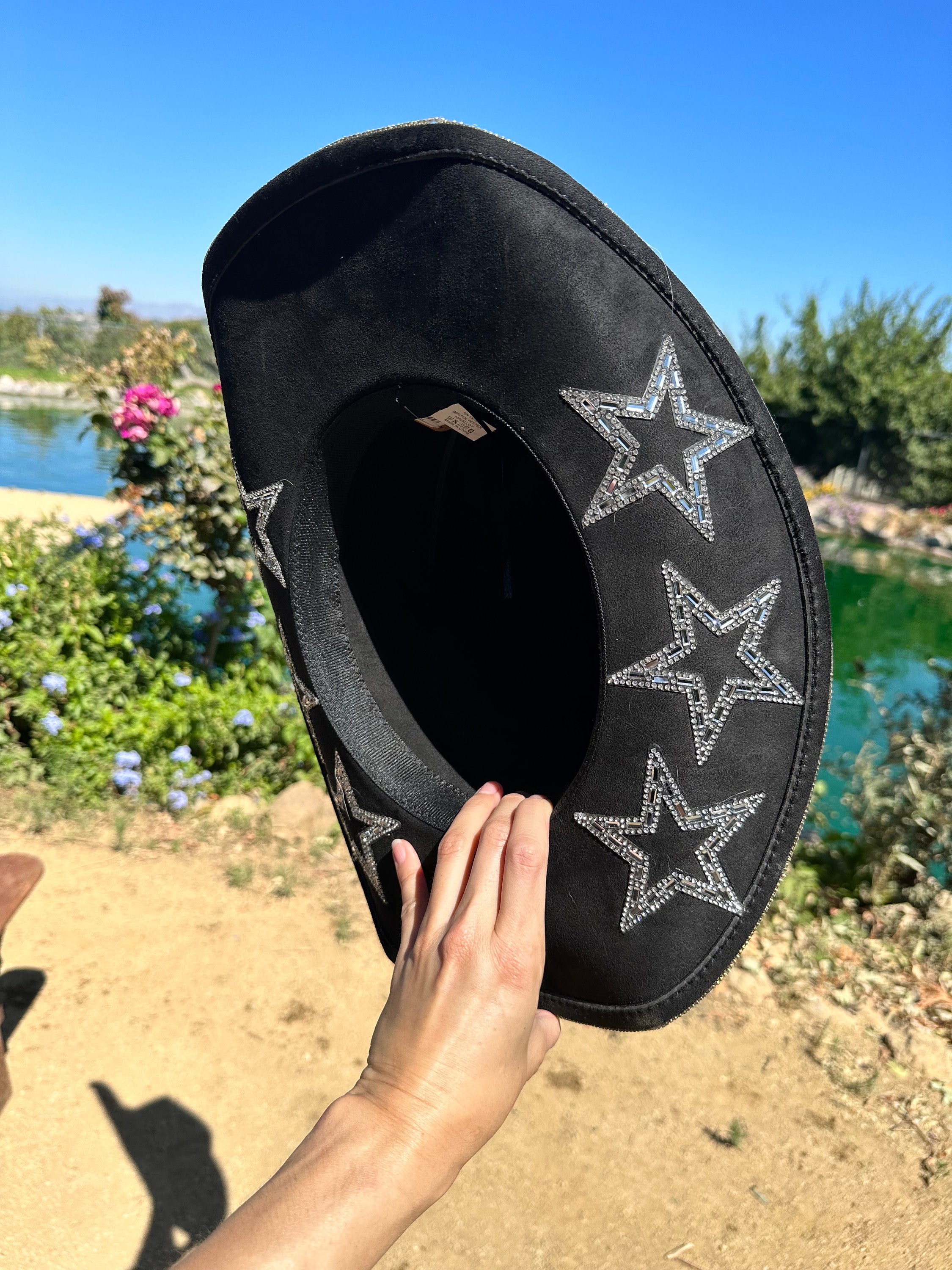 Superstar Rhinestone Cowboy Hat Various Colors Blue Purple
