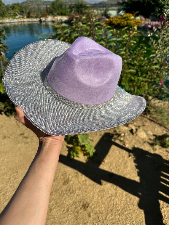 ??? crystal clear rhinestone cowgirl hat on bottom brim only Accessories | Crystal Clear Rhinestone Cowgirl Hat On Bottom  main image 3