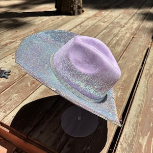 LILAC SUPERSTAR Rhinestone cowboy hat various colors blue purple pink black