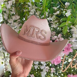 THE MRS bridal bachelorette Rhinestone cowboy hat