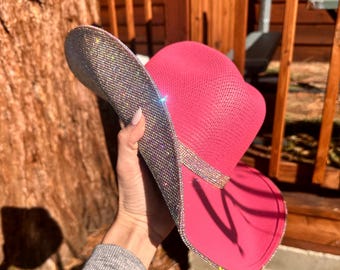 Pink rhinestone cowboy hat stagecoach country