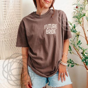 Future Bride Slogan T-Shirt: Oversized Minimalist Bridal Shower Tee
