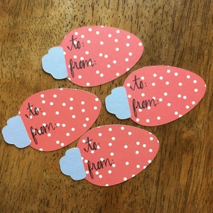 Christmas Tags - Christmas Bulb Tags - Christmas Lights Gift Tags - Red Christmas Bulbs - Gift Tags
