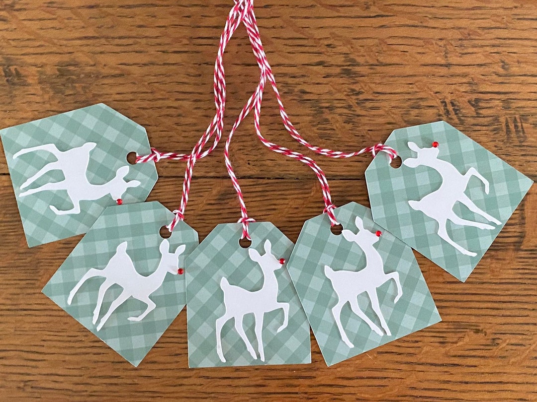 Rudolph & Holly Tags Christmas Tags Reindeer Tags Gift Tags - Etsy