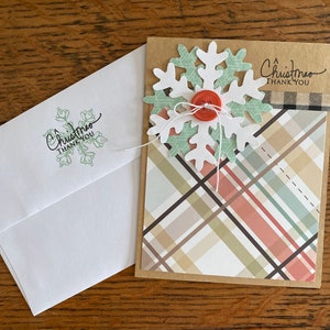 Christmas Thank You Card - Snowflake Card - Snowflake Thank You Card