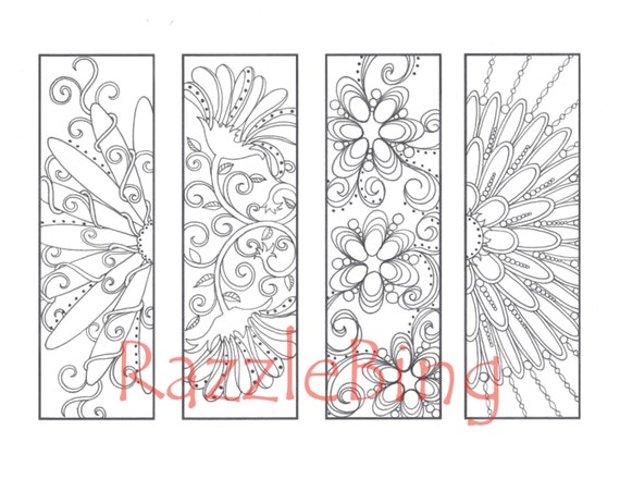 diy bookmark printable coloring page zentangle inspired etsy singapore