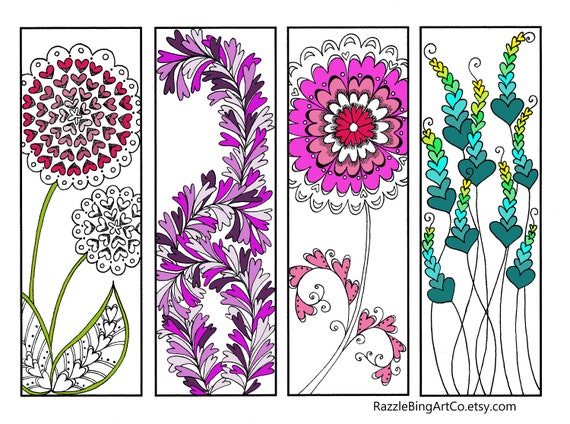 diy valentine s day printable bookmarks coloring page etsy