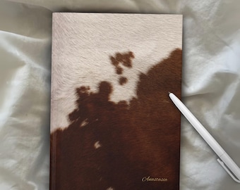 Personalisiertes Kuh Druck-Tagebuch - Mattes Hardcover-Tagebuch, Rinder Thema Geschenk