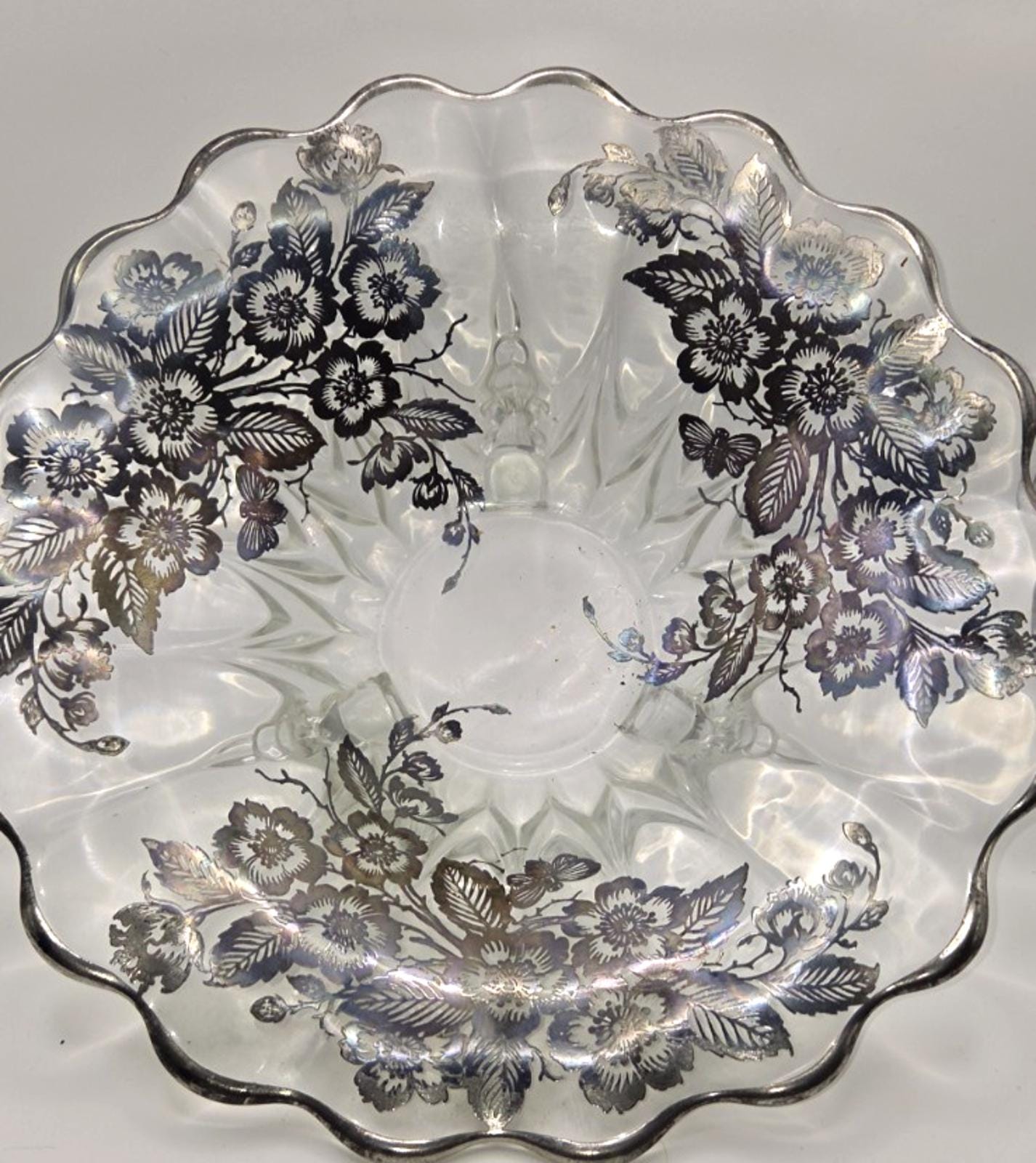 Vintage Glass With Silver Overlay - Etsy