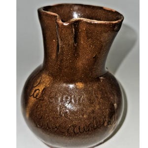 Redware Clay Pottery Pitcher Vintage Handmade Spanish