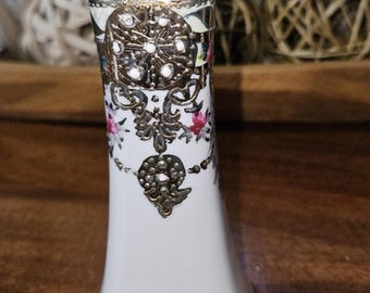 Vintage Nippon Raised Gold Embossed Porcelain Hat Pin Holder W 1 Hat Pin