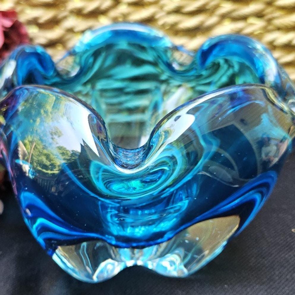 Murano Glass Blue Ashtray - Etsy