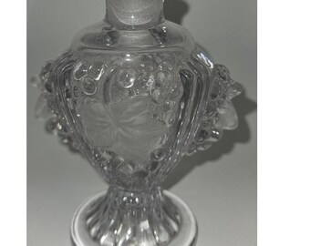 Vintage Irice Imperial Glass Perfume Bottle Grape Design No Stopper