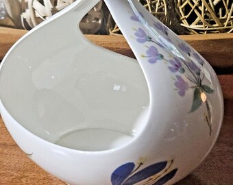 Vintage MCM Eva Zeisel Gravy Boat Floral 1950s Hallcraft Retro Design