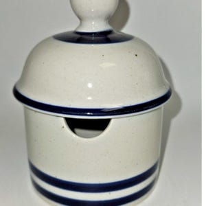 VTG Dansk Blue Mist Jelly Jam Pot Refsgaard Design with Lid Stoneware Vintage