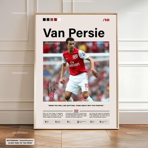 Robin van Persie Poster, Van Persie Print, Framed Football Art, Arsenal Decor, Arsenal Wall Art, Football Legend Artwork, Iconic Gunner