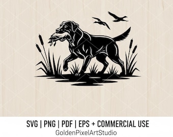 Labrador Retriever Duck Hunting SVG, Duck Hunter Vector (Digital Download)