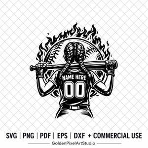 Personlig softbollspelare SVG, Team Mom Clipart-fil (digital nedladdning)