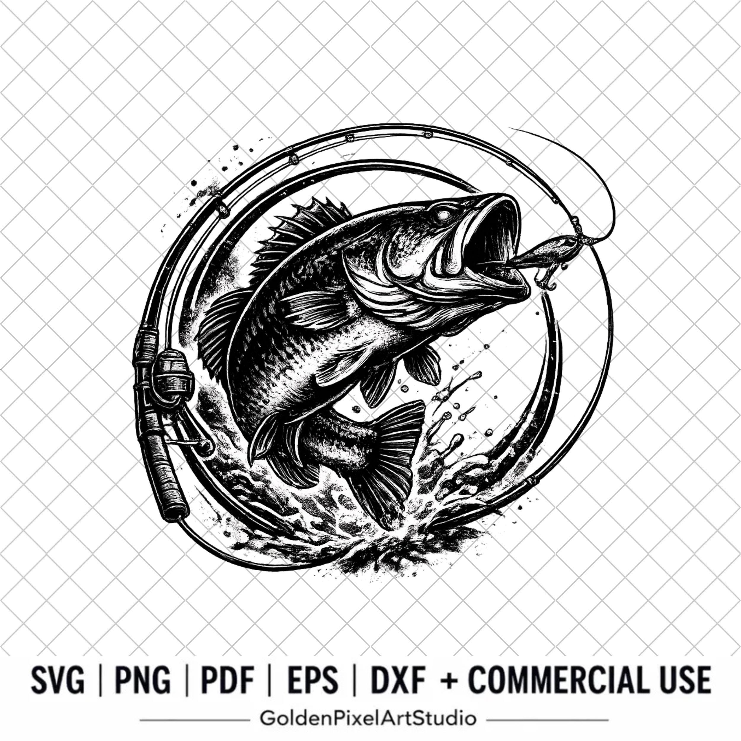 big mouth fish on pole svg Big Mouth Fish Svg