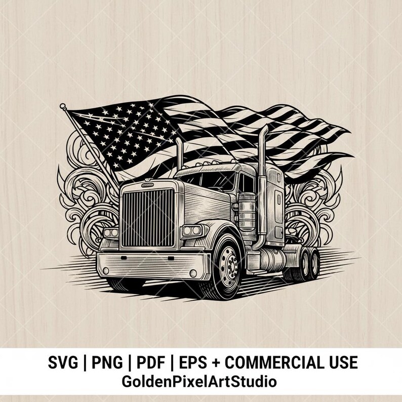 Big Rig Flags Patriotic Trucker Flag Graphic, Big Rig SVG, PNG (digital Download) - Etsy