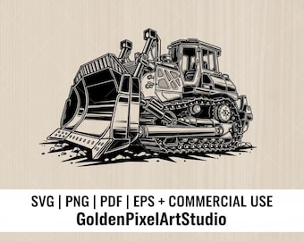 Archivos SVG y PNG de excavadora, imágenes prediseñadas de construcción (descarga digital)