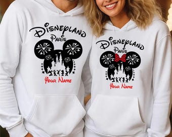 Personalised Disneyland Paris Family Hoodie, Group Family Holiday Vacation, Mickey And Friends Custom Pullover, Adult Unisex Kids Hood Top