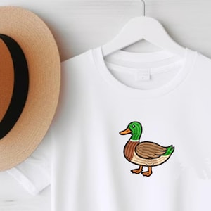 Mallard Duck Embroidered Tshirt, Cute Duck Shirt, UK, British Birds Tee Top