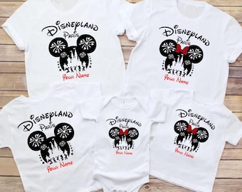 T-shirt de famille personnalisé Disneyland Paris, vacances de groupe en famille, chemise personnalisée Mickey et ses amis, t-shirt adulte unisexe pour enfants