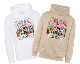 Personalised Disneyland 2026 Family Hoodie, Group Family Holiday Vacation Pullover, Mickey And Friends Top, Adult Unisex Kids Hood Top