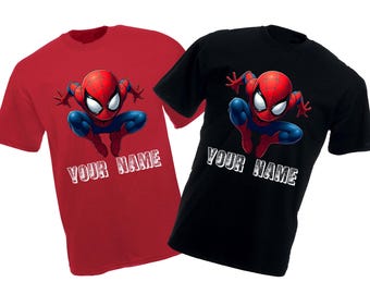Personalized Spider-Man Cotton T-shirt, Superhero Tee