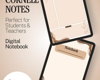 Cornell Notes Template: 50-seitiges druckbares Lern-Notizbuch (PDF Download)