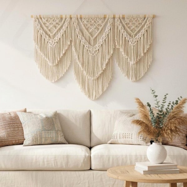 Large Macrame Wall Hanging, Neutral Wall Art, Boho Wall Decor, New Home Gift, Wedding Backdrop
