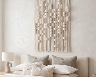 Large Macrame Wall Hanging, Woven Tapestry, Japandi Decor, Boho Wall Decor, Above Bed Decor, Custom Tapestry, Textile Art Wall Hanging