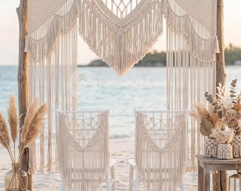 Extra Large Macrame Wall Hanging Wedding Arch, Woven Tapestry, Rustic Wedding Decor, Bedroom Headboard, Boho Wall Art, Housewarming Gift