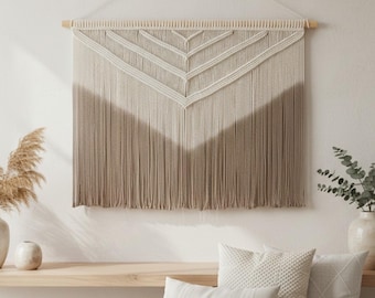 Large Macrame Wall Hanging, Boho Wall Decor, Neutral Wall Art, Bedroom and Living Room Decoration, New Home Gift