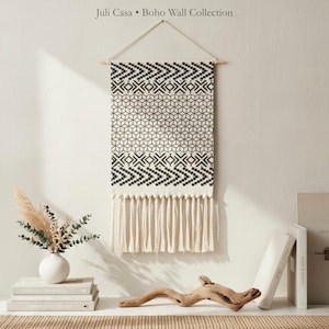 Tapiz de pared grande, decoración de pared bohemia, tapiz tejido, arte textil para pared, decoración para el hogar de estilo japonés y escandinavo, regalo para un nuevo hogar.